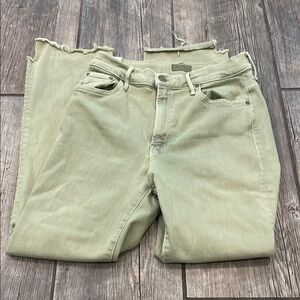 MOTHER Ankle & Cropped Jeans in Light Green